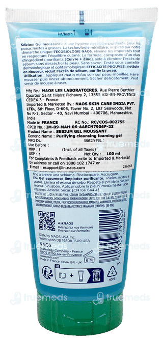 Bioderma Sebium Moussant Purifying Cleansing Foaming Gel 100Ml
